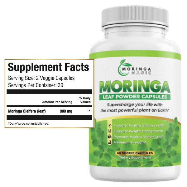 Moringa Magic - Supplement Fact Bottle